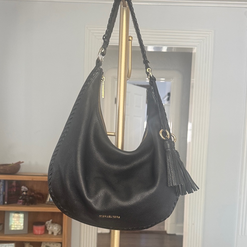 Michael Kors Black Hobo Bag with Tassel